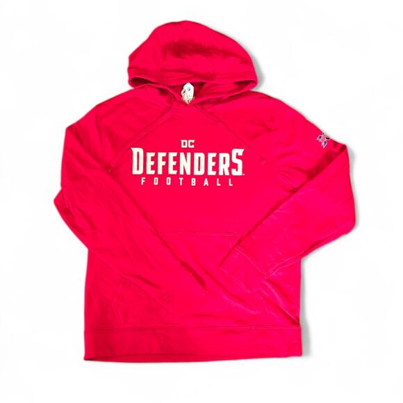 XFL DC Defenders Red Long Sleeve Hoodie Medium Collectible Unisex - Picture 9 of 9